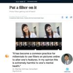 Obsession with filters can impact self-confidence